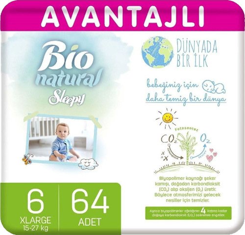 Sleepy Bio Natural Avantajlı Bebek Bezi 4 Numara Maxi 96 Adet