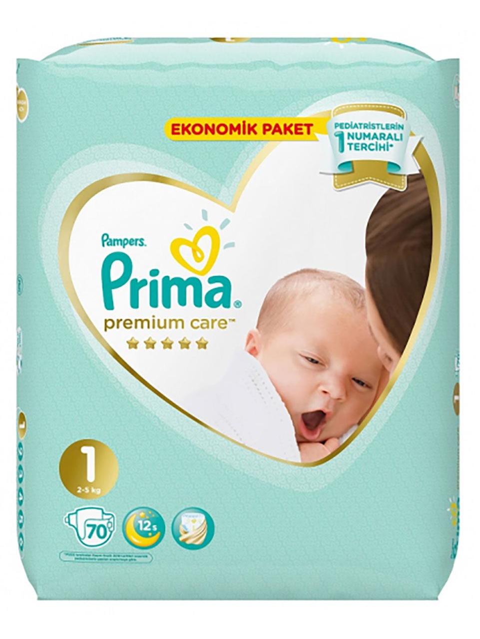 Prima Premium Care 1 Beden Bebek Bezi Ekonomik Paket Yenidoğan 70 Adet