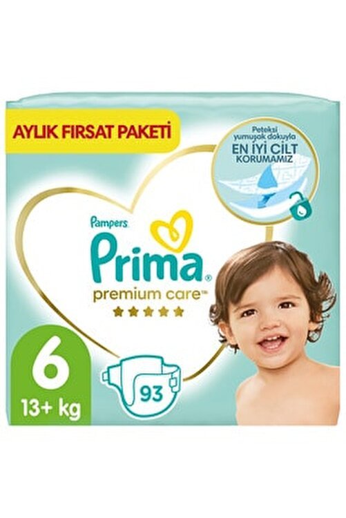 Prima Bebek Bezi Premium Care 6 Beden 93 Adet Aylık Fırsat