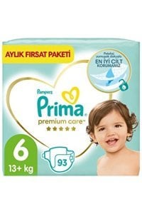 Prima Bebek Bezi Premium Care 6 Beden 93 Adet Aylık Fırsat