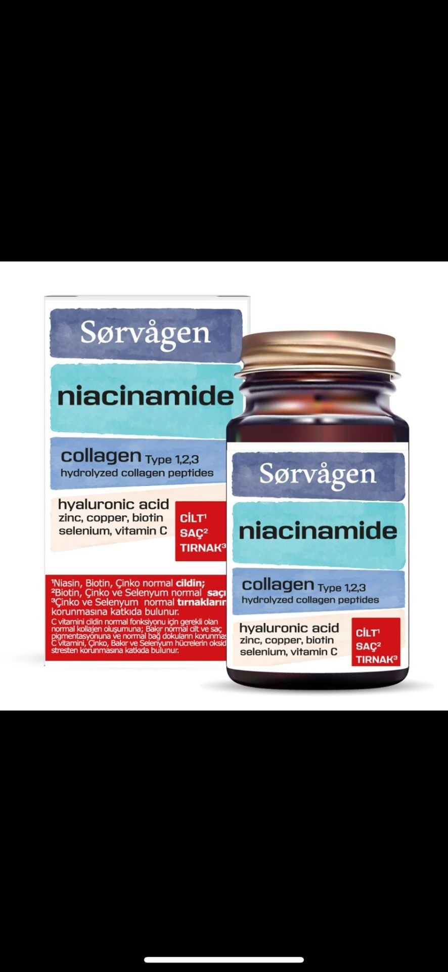 Sorvagen Niacinamide Collagen Hyaluronic Acid 60 Tablet