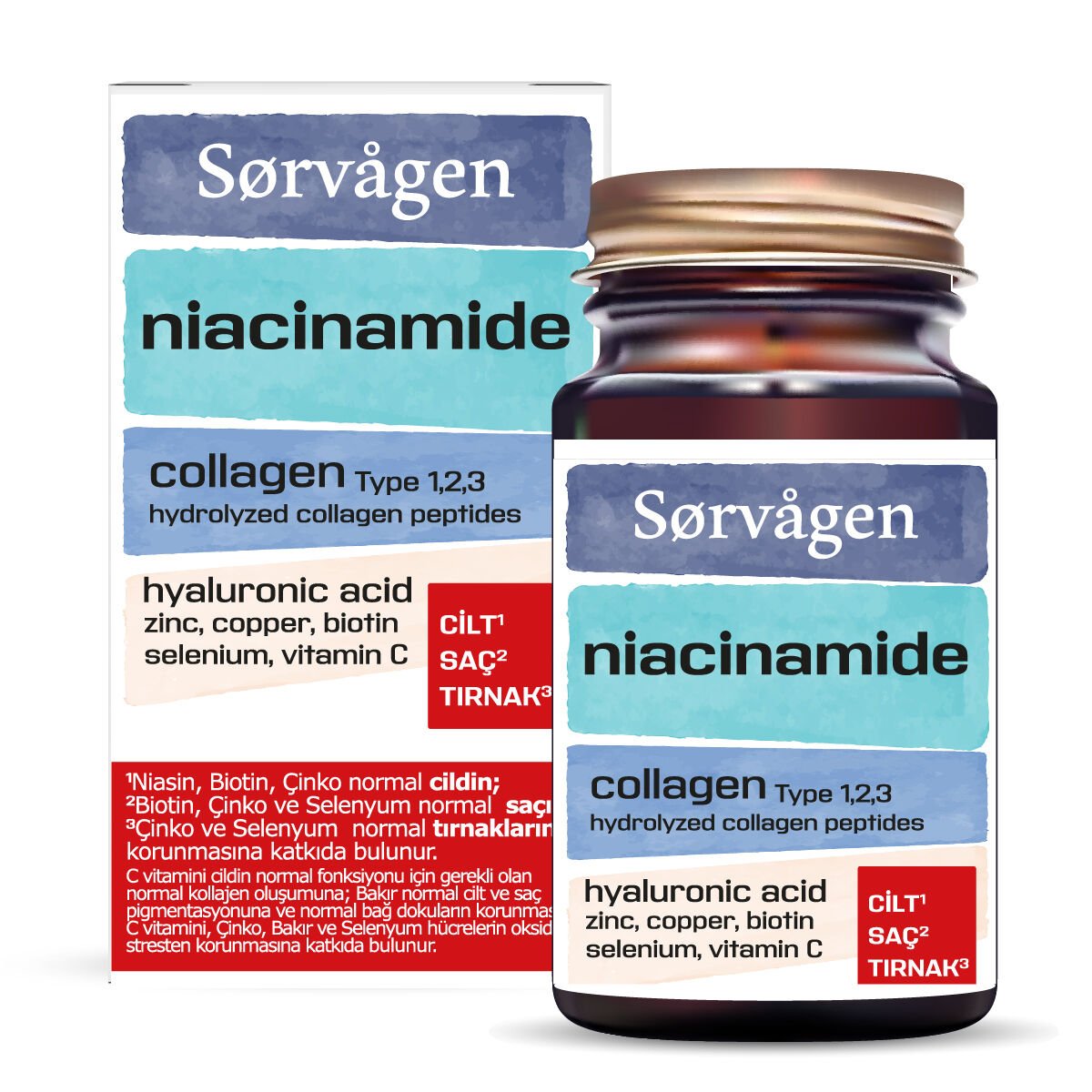 Sorvagen Niacinamide Collagen Hyaluronic Acid 60 Tablet