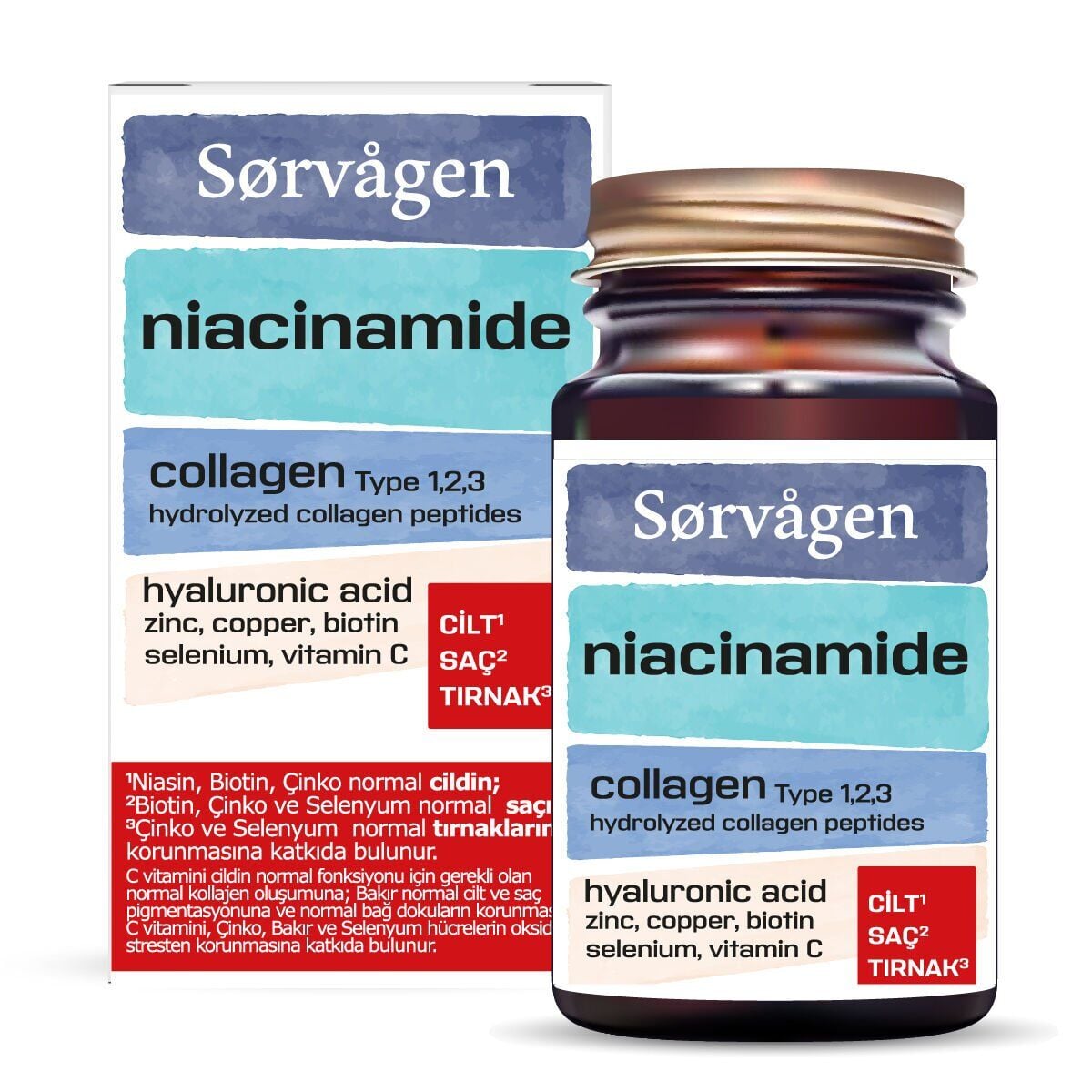 Sorvagen Niacinamide Collagen Hyaluronic Acid 60 Tablet