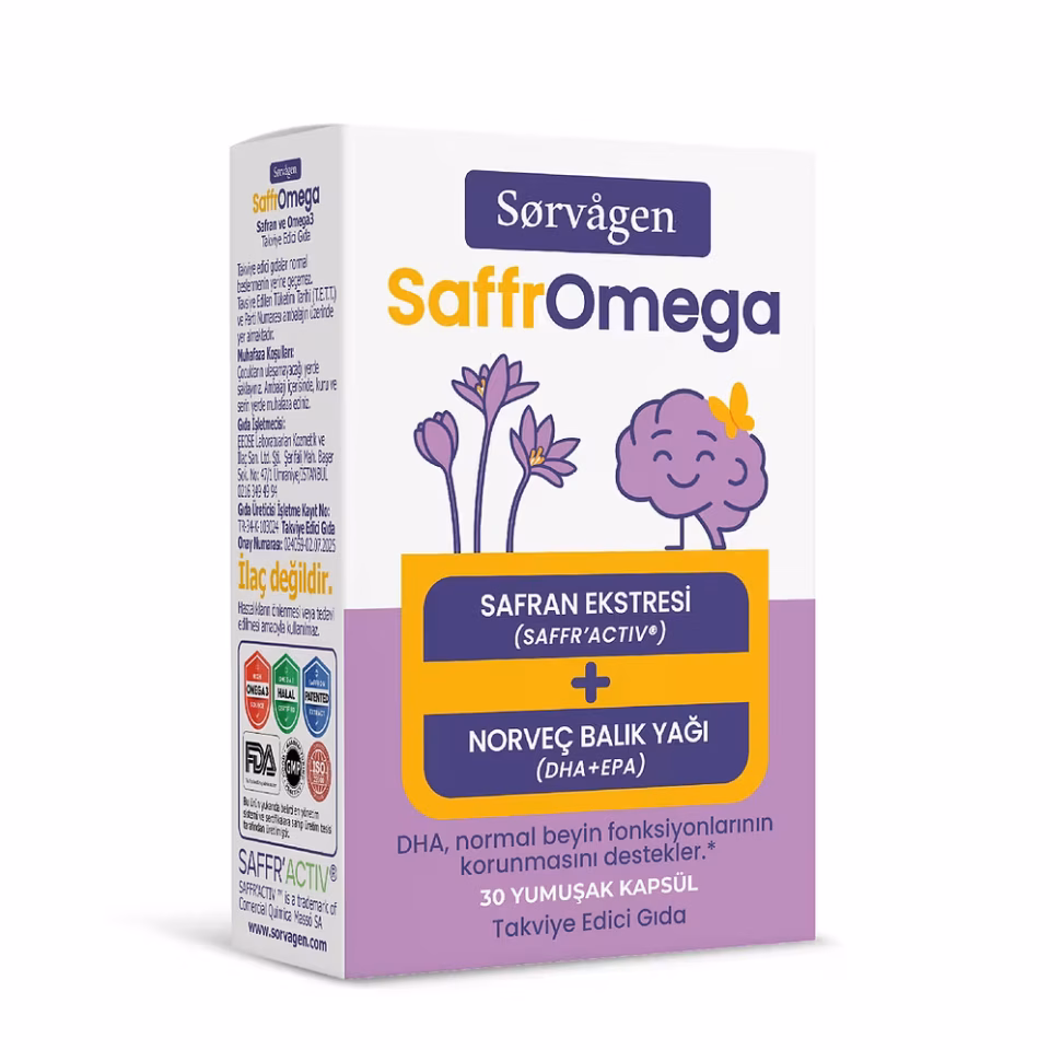 Sorvagen SaffrOmega ( Safran ve Omega3) 30 Yumuşak Kapsül