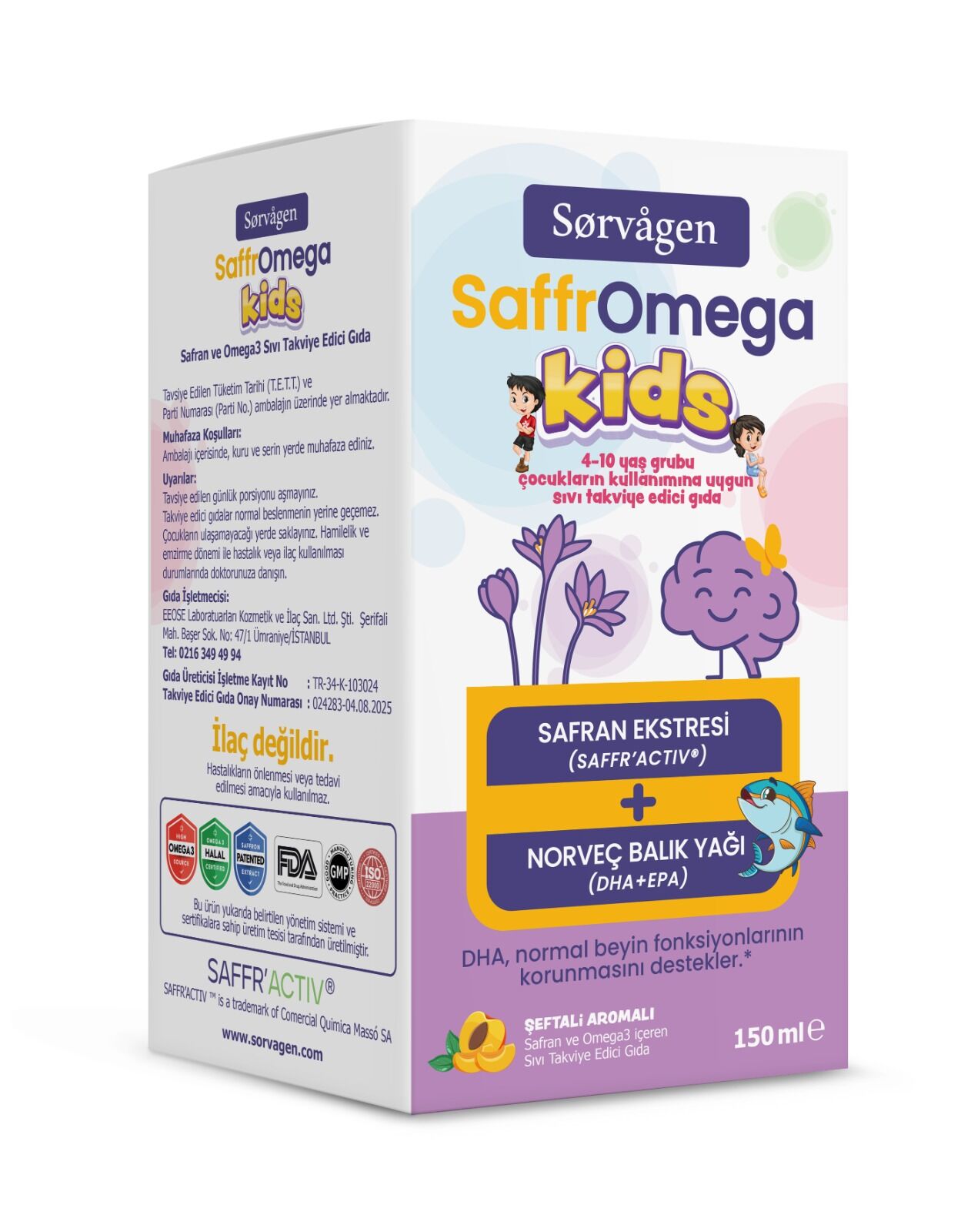 Sorvagen SaffrOmega Kids ( Safran ve Omega3) 150 ml