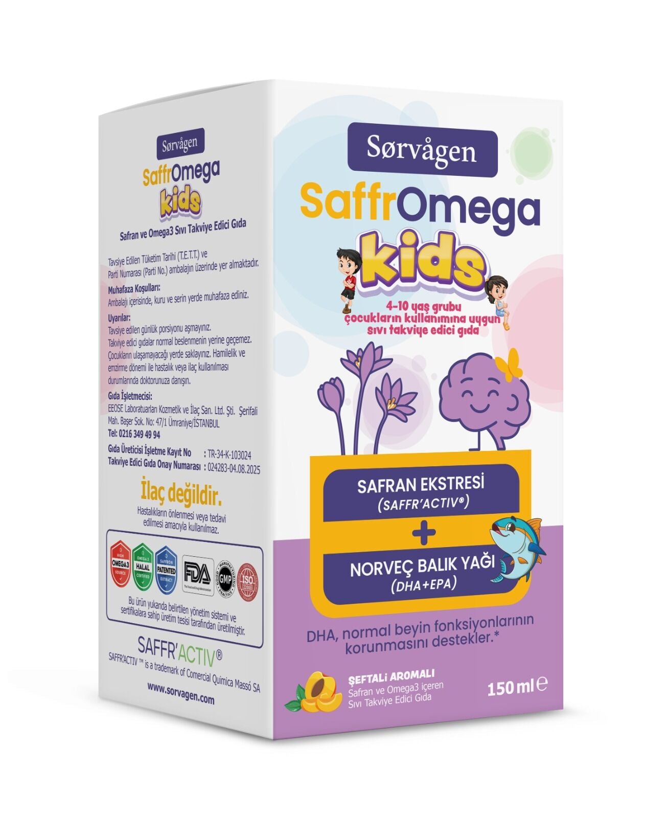 Sorvagen SaffrOmega Kids ( Safran ve Omega3) 150 ml
