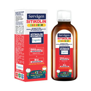 Sorvagen Sitikolin Kids Sıvı Form Dha Omega 3 Norveç Balık Yağı ve B12 150 ml- 2 Adet
