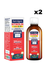 Sorvagen Sitikolin Kids Sıvı Form Dha Omega 3 Norveç Balık Yağı ve B12 150 ml- 2 Adet
