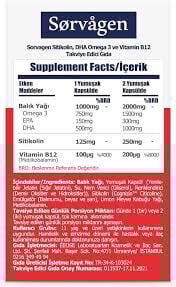 Sorvagen Smart Sitikolin Dha Omega 3 Ve B12 30 Kapsül X 3