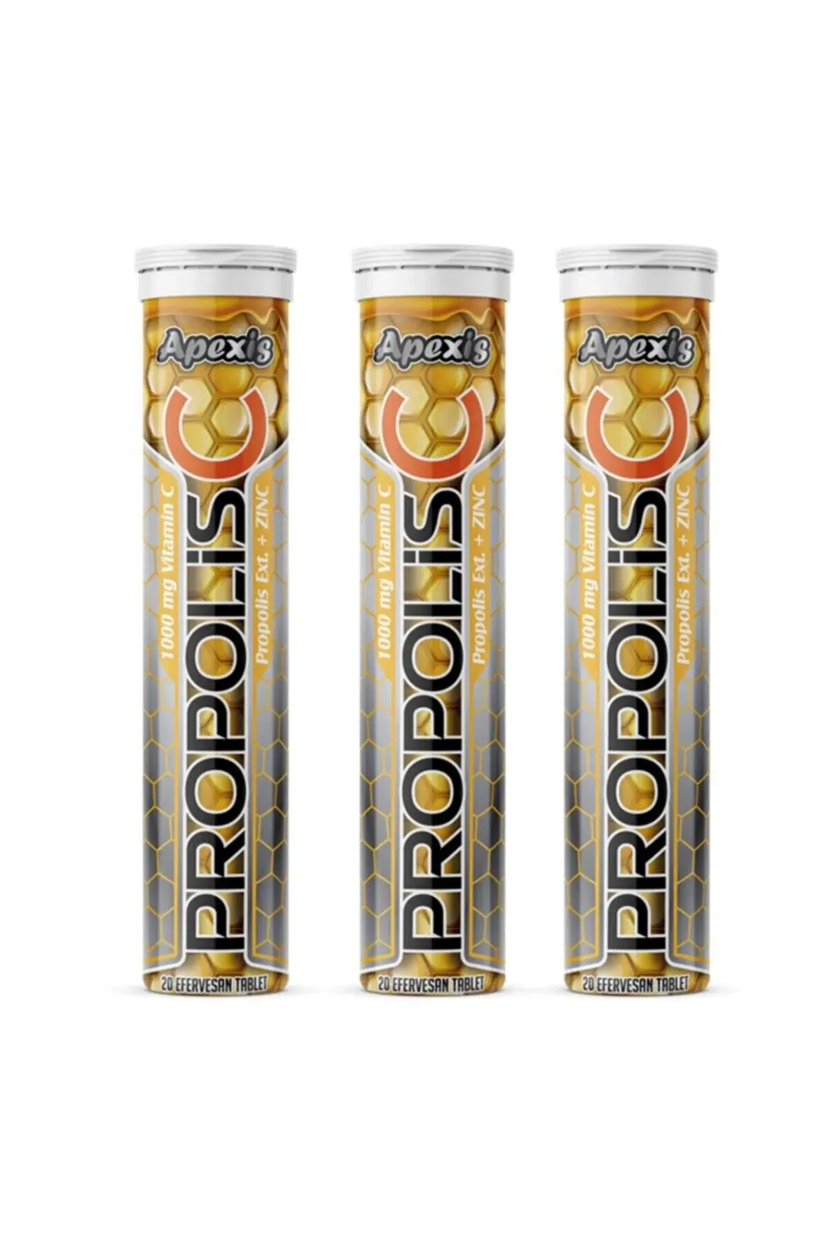 Apexis Propolis Vit C 1000 Mg + Zinc 20 Efervesan Tablet 3 Adet