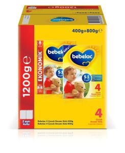 Bebelac 1200GR (800GR+400GR) No:4 Devam Sütü (1+ Yaş) Avantaj Pk 2 adet