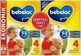 Bebelac 1200GR (800GR+400GR) No:4 Devam Sütü (1+ Yaş) Avantaj Pk 2 adet