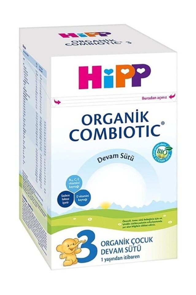 Hipp 3 Organik Devam Sütü Combiotic 800grx2 Adet (Islak Mendil Hediye)