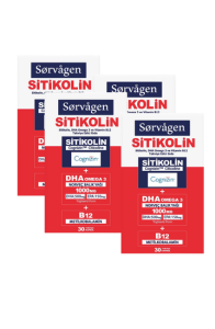 Sorvagen Sitikolin 30 Kapsül, Dha Omega 3 ve B12 Içeren Takviye Edici Gıda - 4 Adet