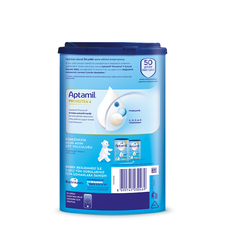 Aptamil 4 Prebiyotikli Çocuk Devam Sütü 800 Gr