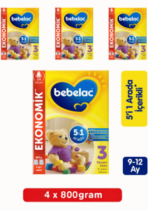 Bebelac 3 Numara 800 GR 9-12 Ay 4`lü Avantaj Paketi (3200GR)