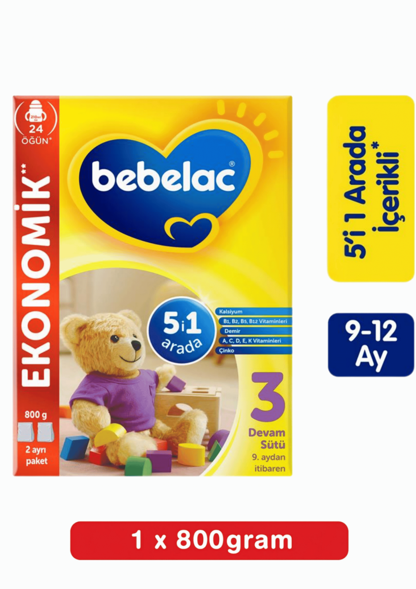 Bebelac 3 Devam Sütü 9-12 Ay 800 Gr