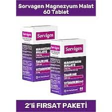 Sorvagen Magnezyum Malat Taurin Ve Vitamin B6 60 Tablet 2'li Paket