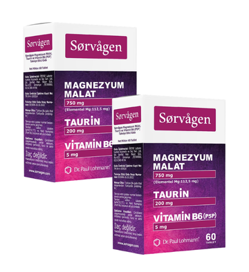 Sorvagen Magnezyum Malat Taurin Ve Vitamin B6 60 Tablet 2 Adet