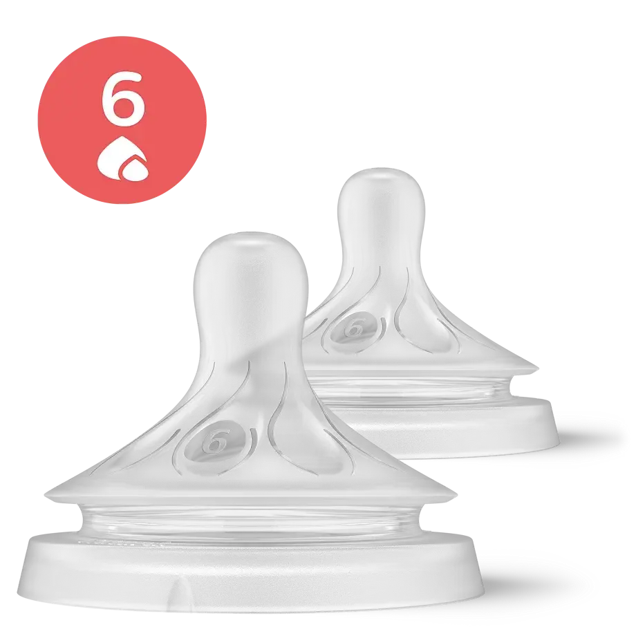 Philips Avent Doğal Tepkili 2'li Biberon Emziği, 6 Numara, SCY966/02