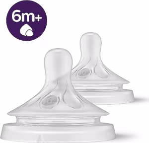 Philips Avent Doğal Tepkili 2'li Biberon Emziği, 6 Numara, SCY966/02