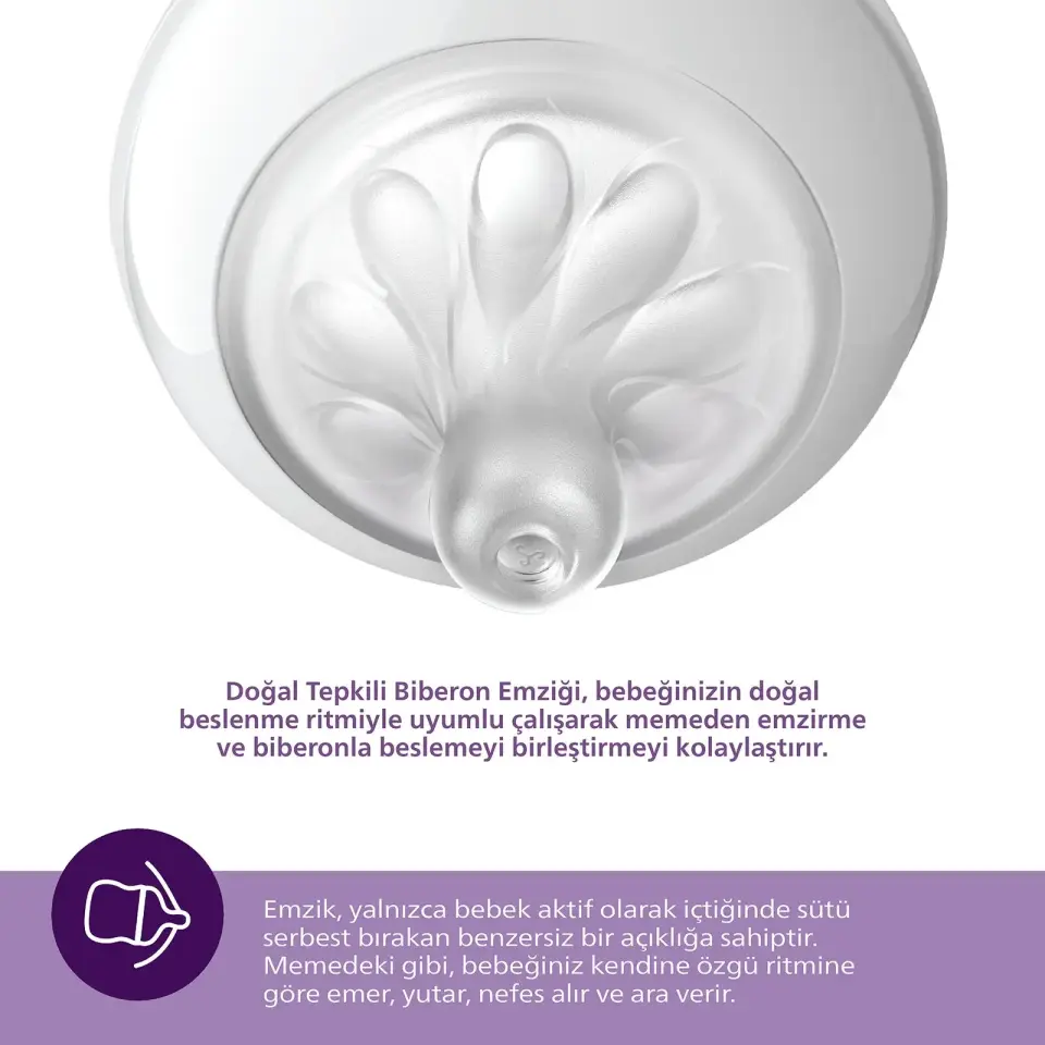 Philips Avent Doğal Tepkili 2'li Biberon Emziği, 5 Numara, SCY965/02