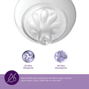 Philips Avent Doğal Tepkili 2'li Biberon Emziği, 5 Numara, SCY965/02