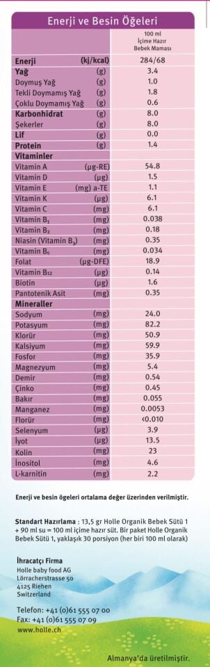Holle 1 Organik Bebek Sütü 400 Gr