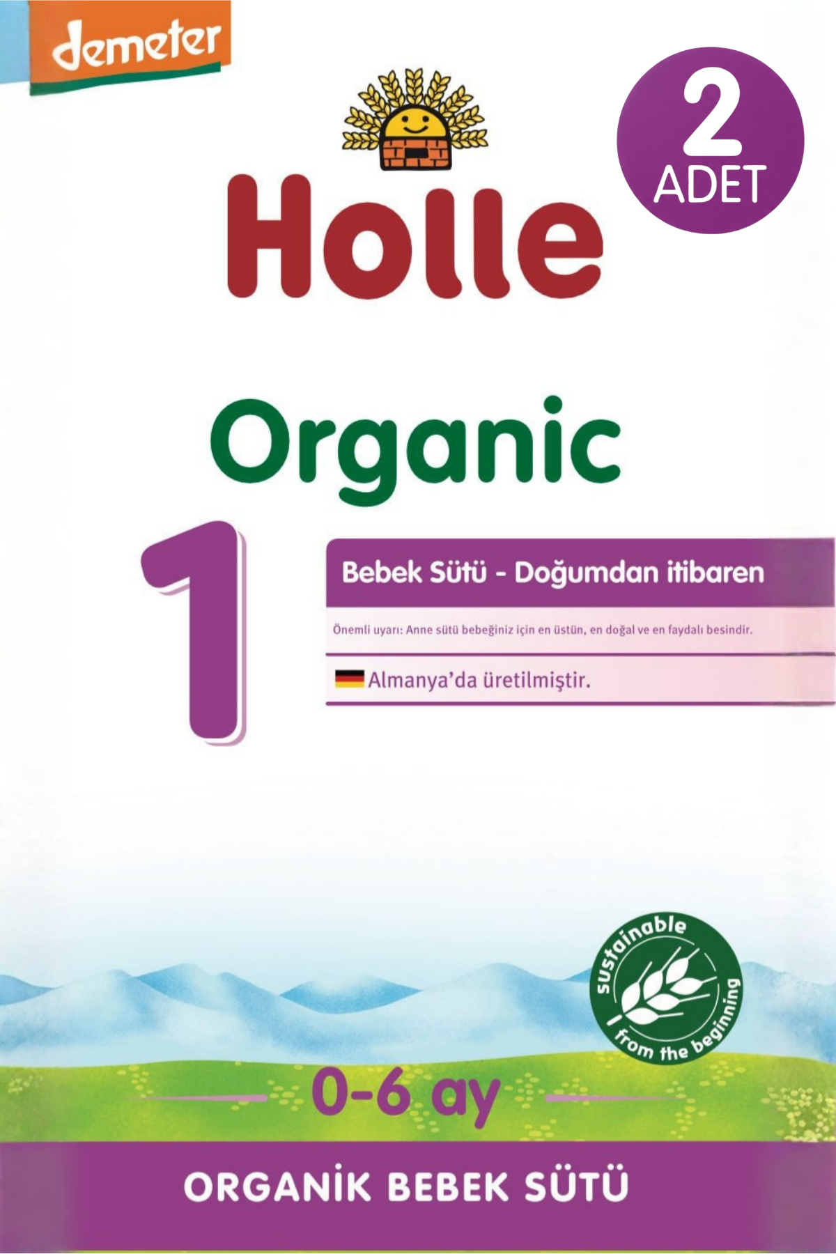 Holle 1 Organik Bebek Sütü 400 Gr 2 Li