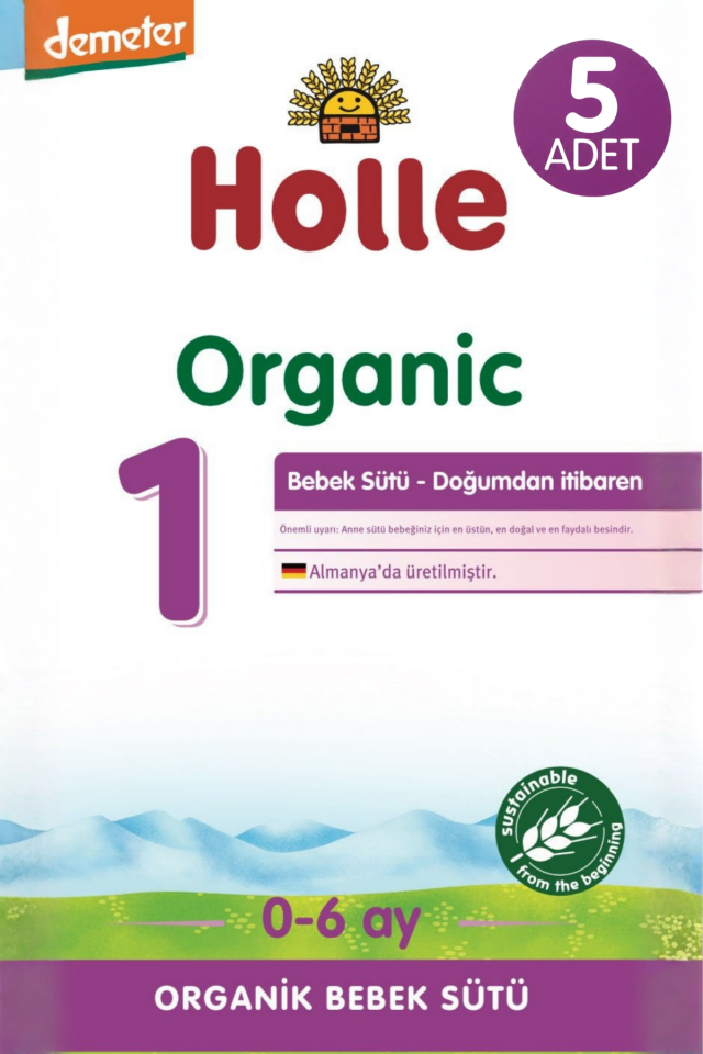 Holle 1 Organik Bebek Sütü 400 Gr 5 Li
