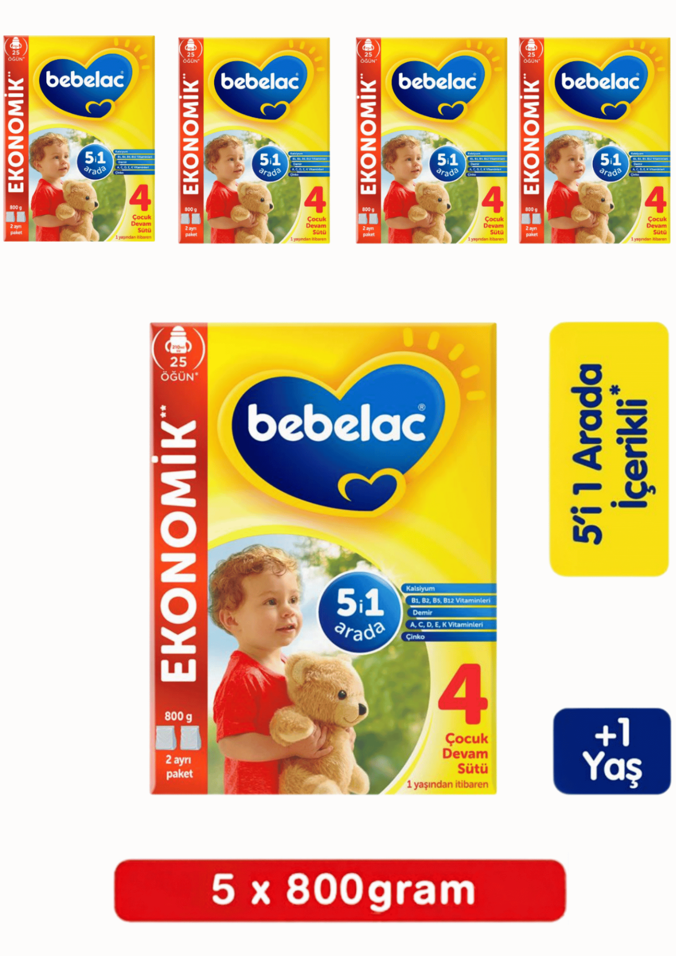 Bebelac 4 Çocuk Devam Sütü 1 Yaş+ 800 Gr 5 Li