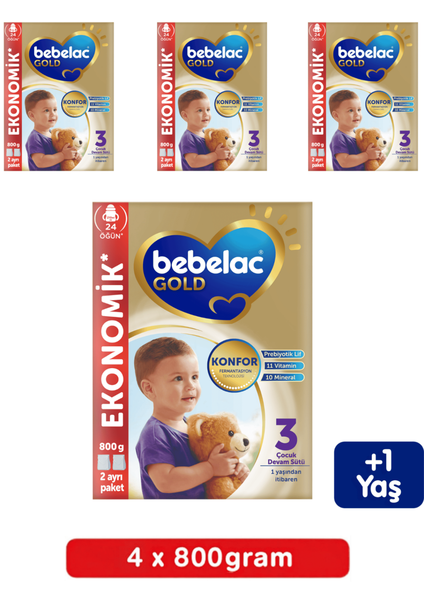 Bebelac Gold 3 Bebek Sütü 800 Gr 4 Lü