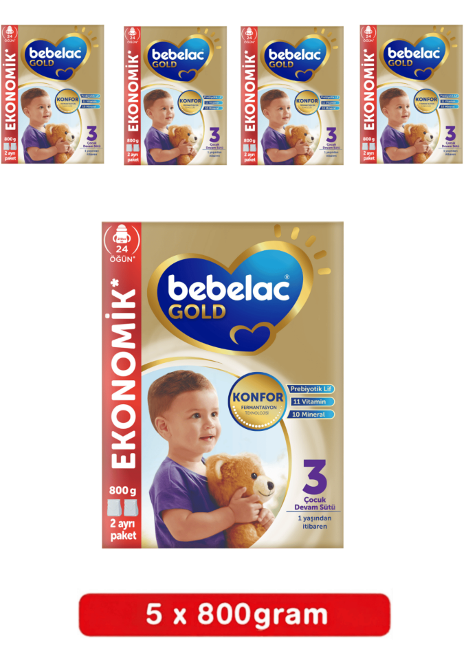 Bebelac Gold 3 Bebek Sütü 800 Gr 5 Li