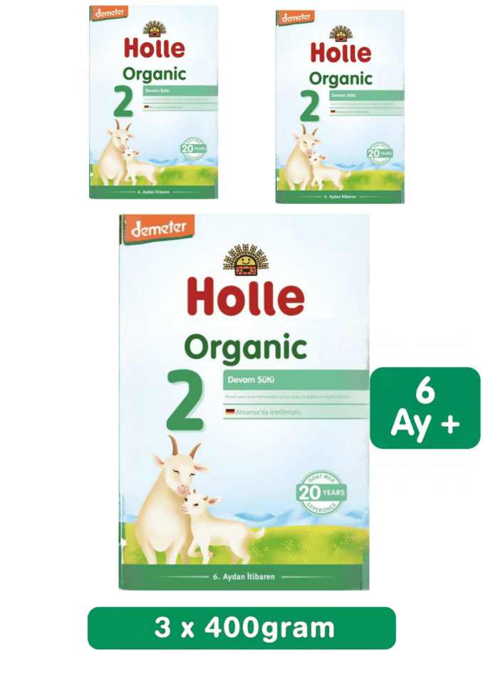 Holle 2 Organik Keçi Sütü Devam Formu 400 Gr 3 Lü