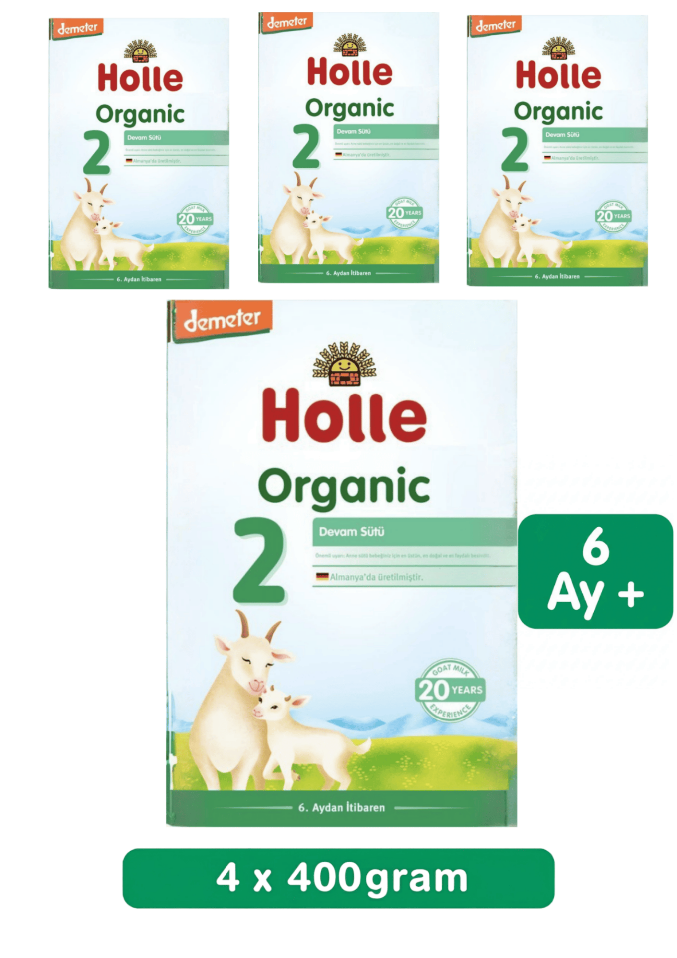 Holle 2 Organik Keçi Sütü Devam Formu 400 Gr 4 Lü