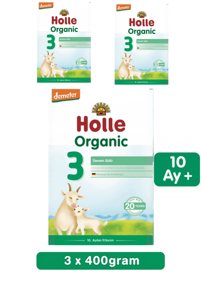 Holle 3 Organik Keçi Sütü Devam Formu 400 Gr 3 Lü