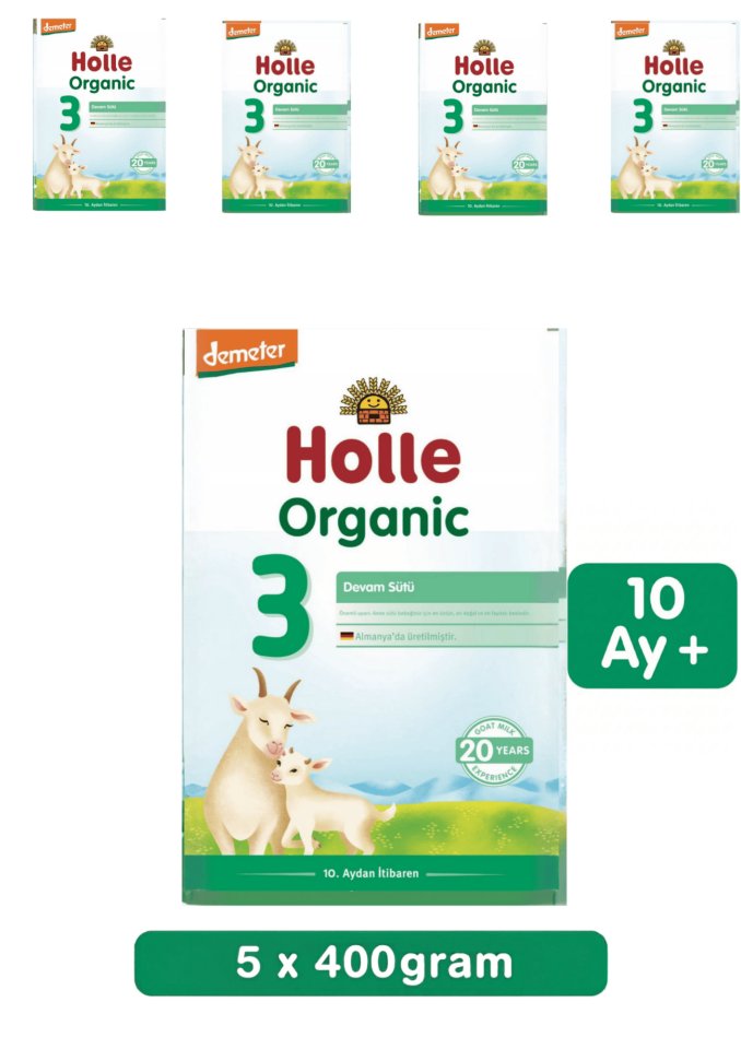 Holle 3 Organik Keçi Sütü Devam Formu 400 Gr 5 Li