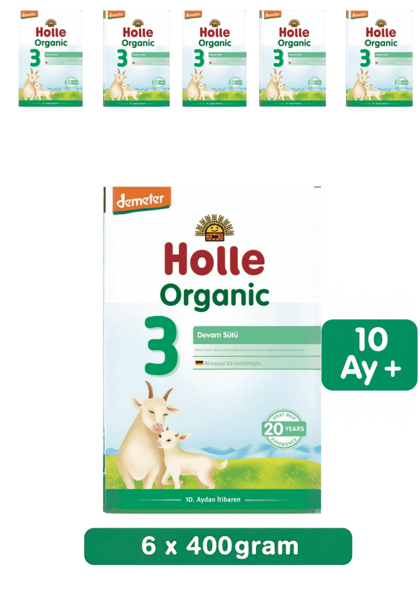 Holle 3 Organik Keçi Sütü Devam Formu 400 Gr 6 Lı