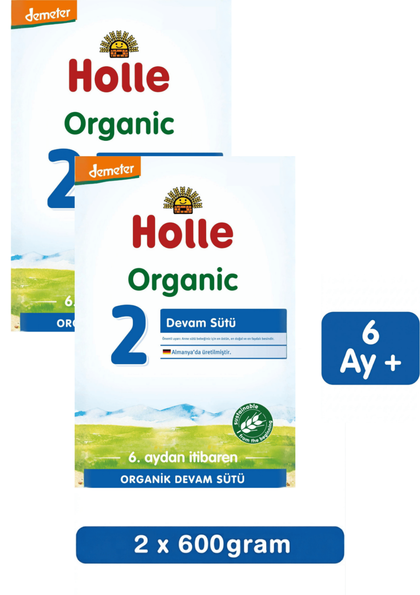 Holle 2 Organik Devam Sütü 600 Gr 2 Li