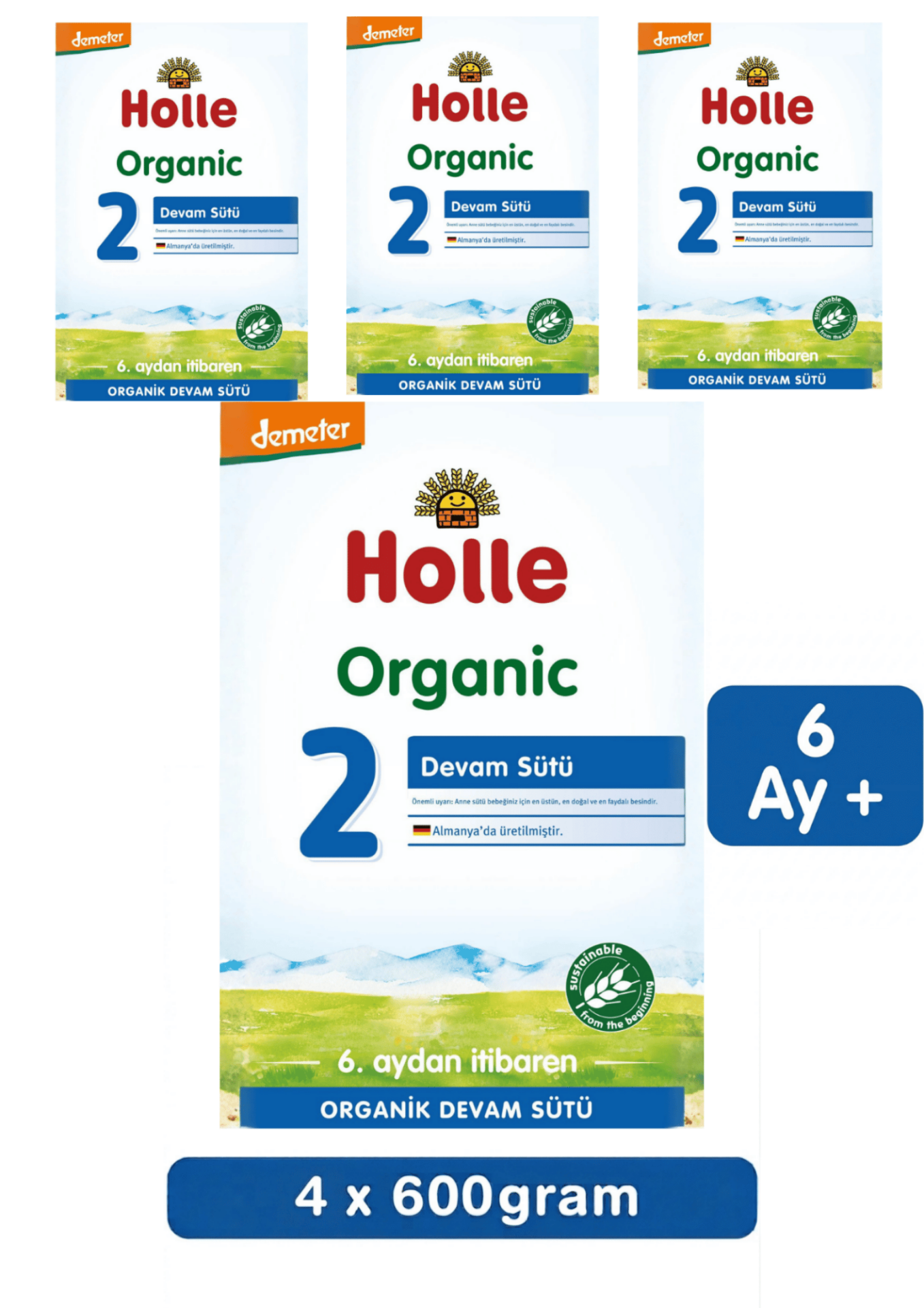 Holle 2 Organik Devam Sütü 600 Gr 4 Lü