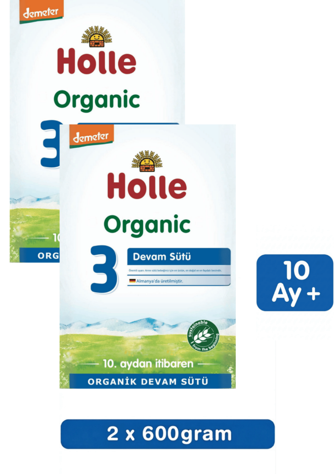 Holle 3 Organik Devam Sütü 600 Gr 2 Li