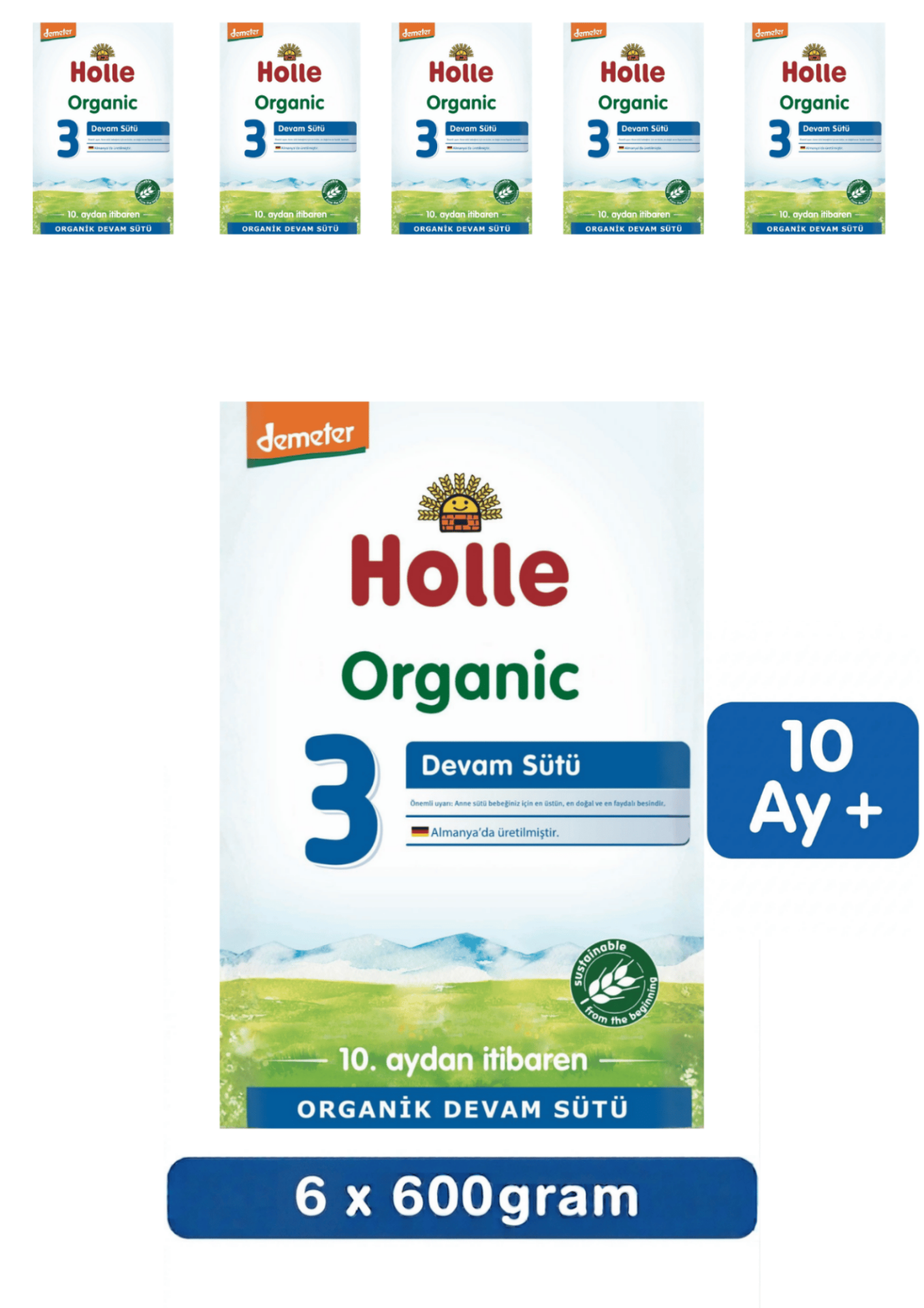 Holle 3 Organik Devam Sütü 600 Gr 6 Lı
