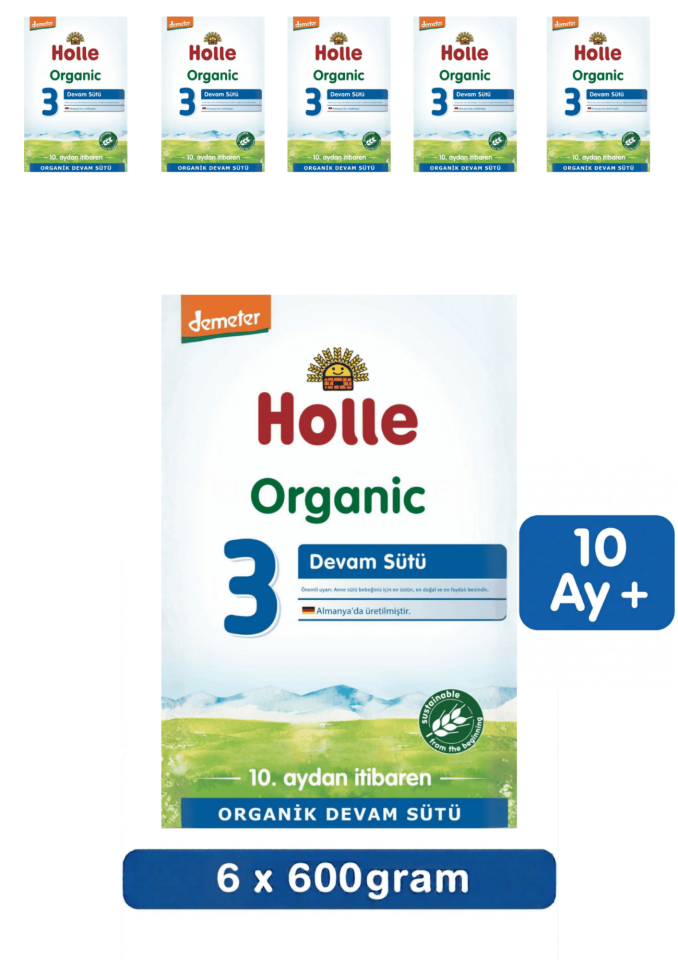 Holle 3 Organik Devam Sütü 600 Gr 6 Lı