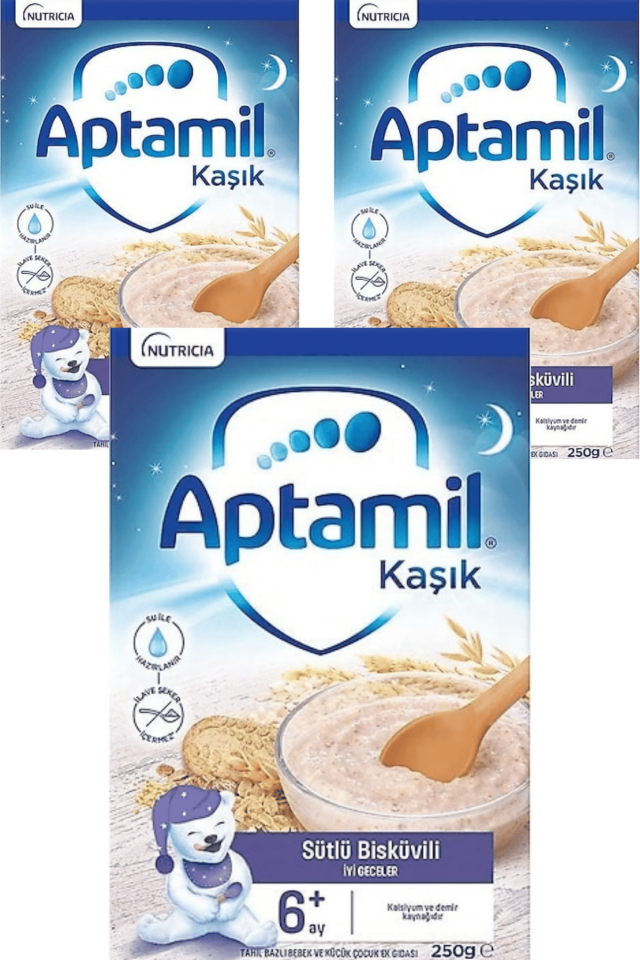 Aptamil Sütlü Bisküvili Kaşık Maması 250 gr 3 Lü