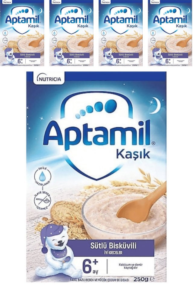 Aptamil Sütlü Bisküvili Kaşık Maması 250 gr 4 Lü