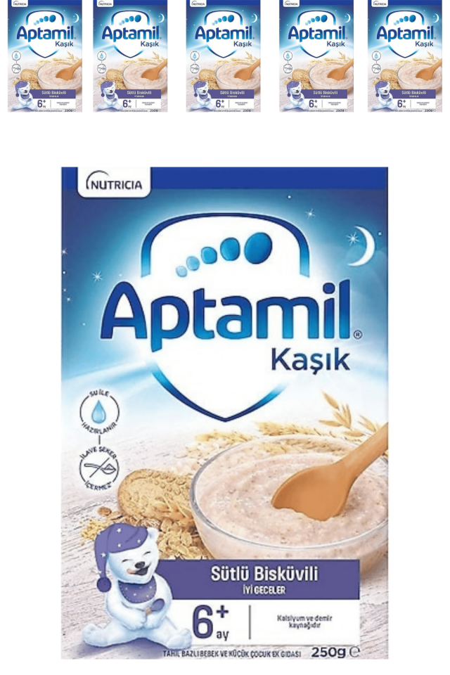 Aptamil Sütlü Bisküvili Kaşık Maması 250 gr 6 Lı
