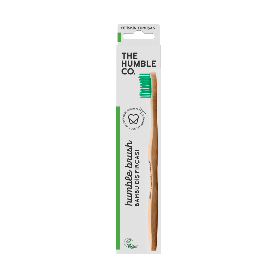 The Humble Co. Brush Doğal Yetişkin Yumuşak Bambu Diş Fırçası - Yeşil