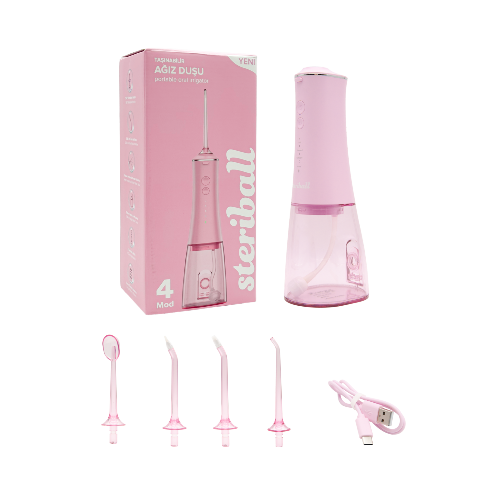 Steriball Şarjlı Ağız Duşu ve Diş Temizleme Cihazı - Pembe