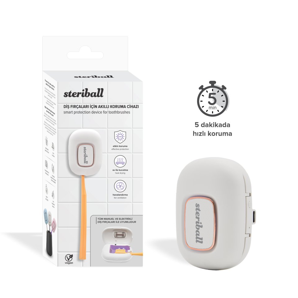 Steriball Diş Fırçaları İçin Akıllı Sterilizatör ve Koruma Cihazı - Beyaz