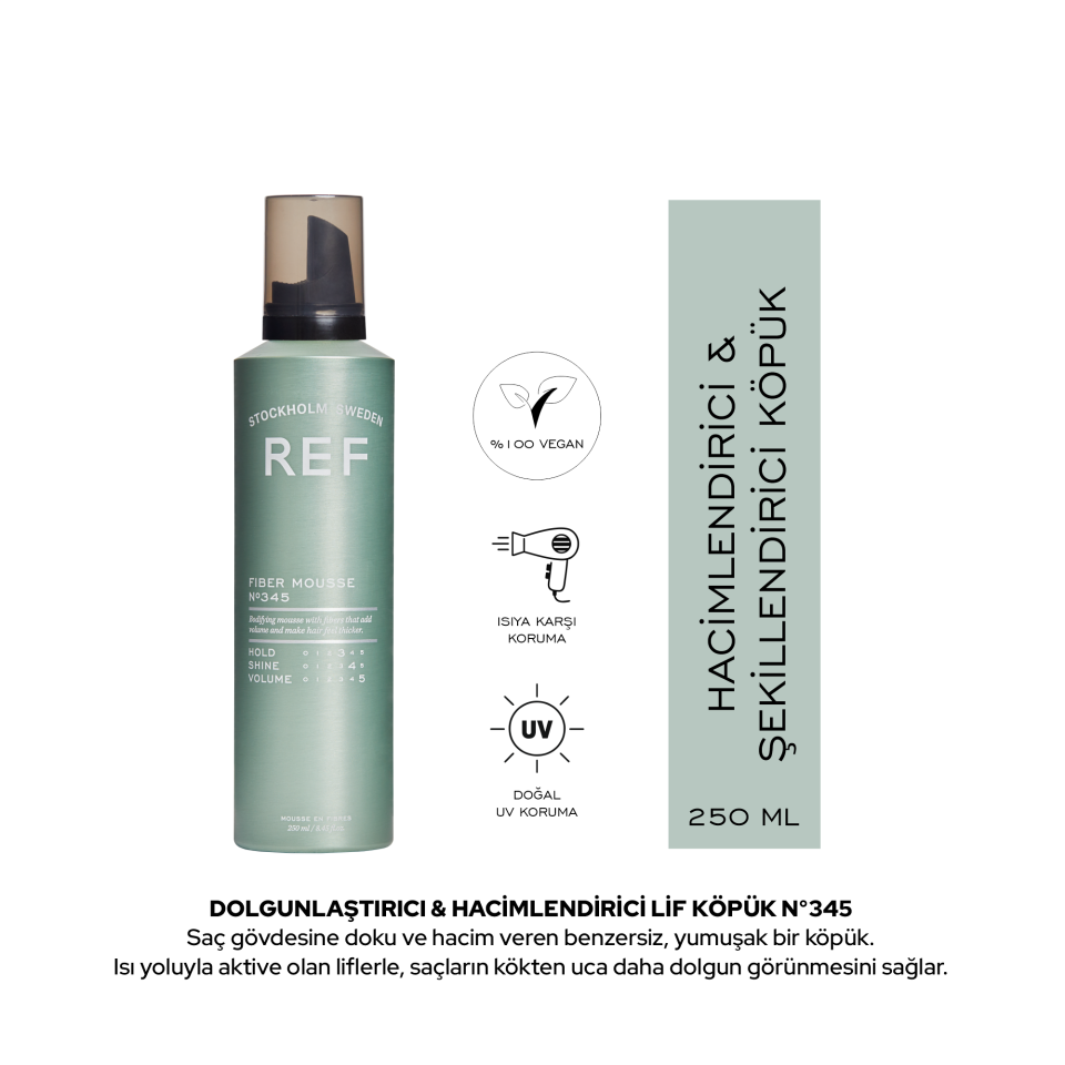 REF Fiber Mousse N°345 250 ML - Lifli Hacim Köpüğü
